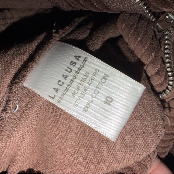 LACAUSA Jasper Trousers Chocolate Brown Corduroy Size 40 - Picture 9 of 9